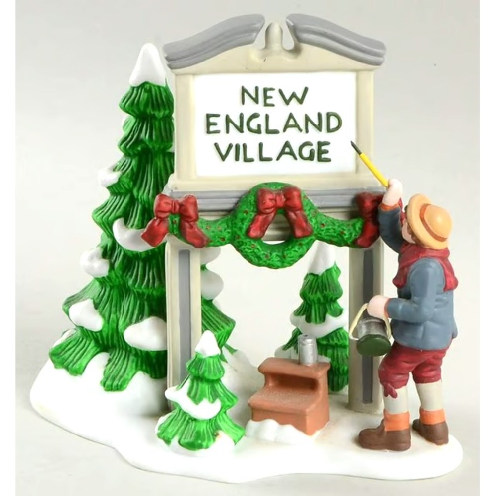 DEPT 56 HERITAGE VILLAGE‎ FRESH PAINT - NEW ENGLAND VILLAGE SIGN  - RETIRED